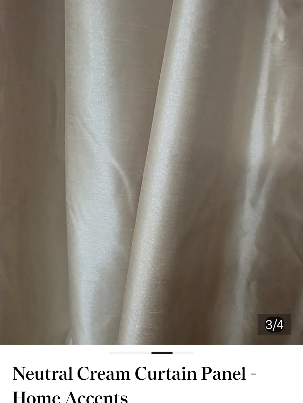 Neutral Cream Curtain Panel